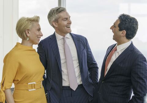 Lauren Mitinas Kelly, Ryan Serhant, and Robert Amoruso at Central Park Tower